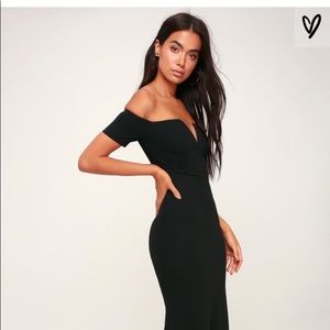Lulu’s Black Off the Shoulder Dress